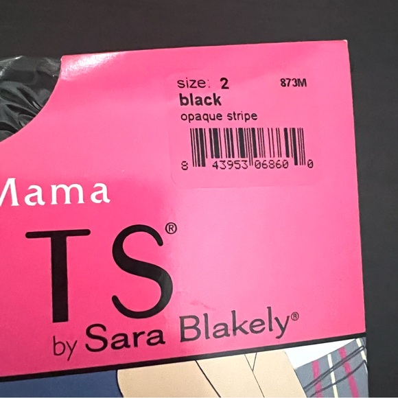 Assets by Spanx Marvelous Mama Maternity Terrific Tights Black Opaque Stripe - Picture 2 of 6